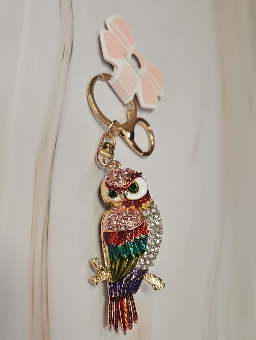 3d Owl Keychains With Crystal Gems New With Tags - Picture 6 of 10